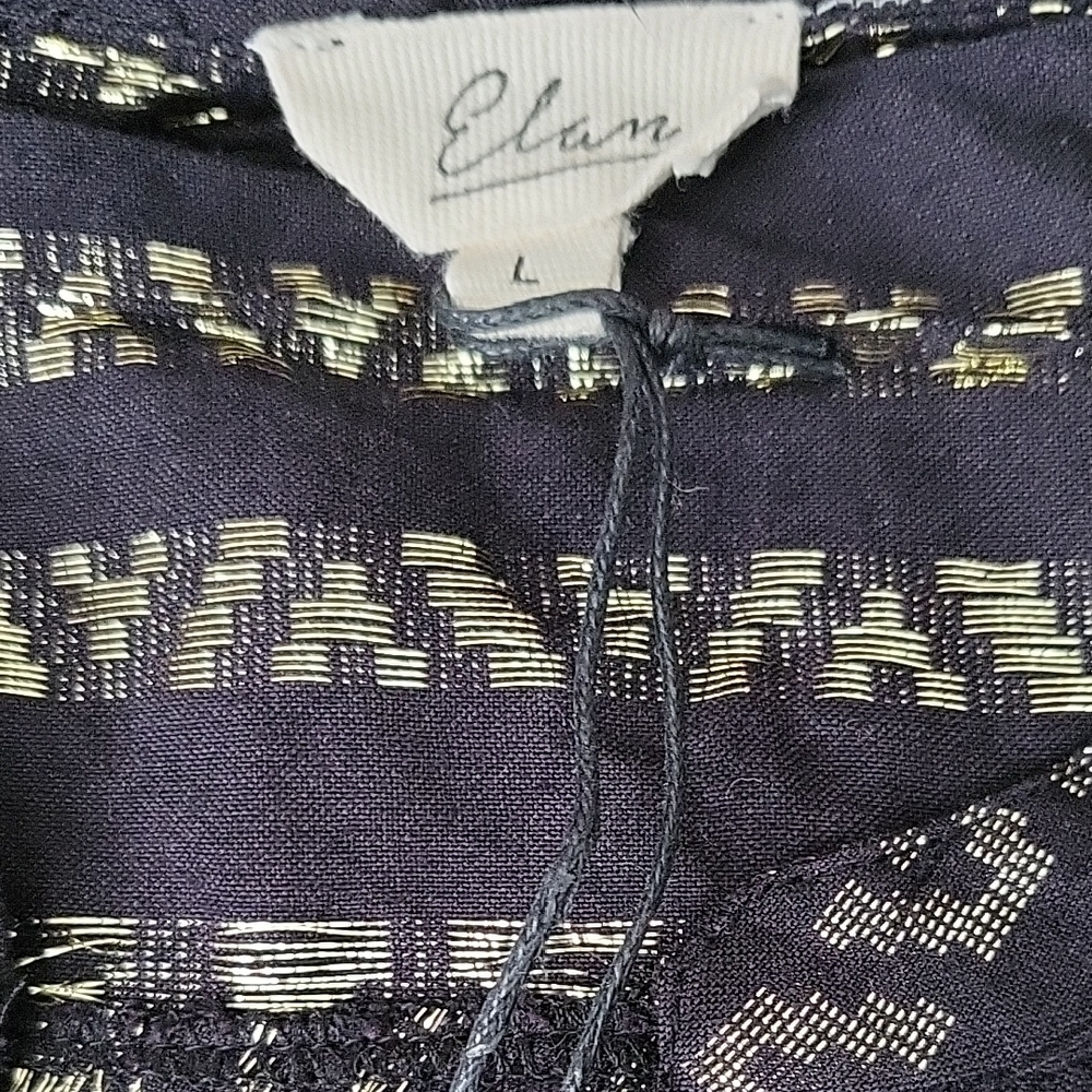 Elan Black and Gold Geometric Blouse - Picture 2 of 3